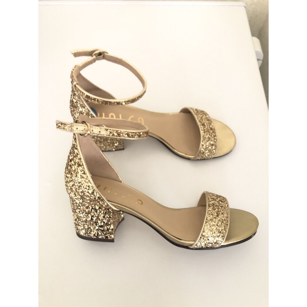 UNISA Women’s Glitter Block Heel Sandals – Size 7.5